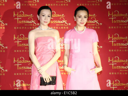 Peking, China. 29. Mai 2014. Carina Lau (L) enthüllt ihre Wachsfigur bei Madame Tussauds in Peking auf Donnerstag, 29. Mai 2014. © TopPhoto/Alamy Live-Nachrichten Stockfoto