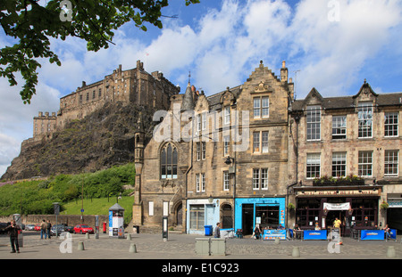 Großbritannien, Schottland, Edinburgh, Grassmarket, Burg, Stockfoto