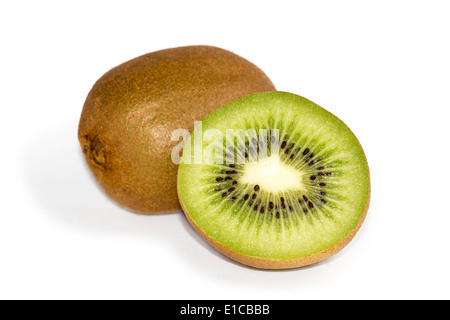 Zwei isolierte Kiwi-Früchte Stockfoto