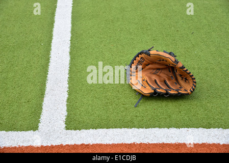 Linien und Streifen in grün Softball-Feld Stockfoto