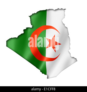 Algerien Flagge abzubilden, drei dimensionalen Render, isoliert auf weiss Stockfoto