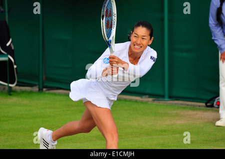 Kimiko Date Krumm (Japan) auf Wimbledon 2013 Stockfoto