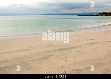 Blick auf Bucht von Galway aus Inis Oirr oder Inisheer, eines der drei Aran-Inseln, West Irland. Stockfoto