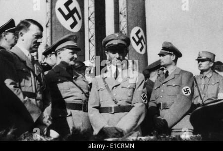 Führenden NS-Politikern bei Nazi Party Rally in den 1930er Jahren. L-r: Adolf Hitler; Herman Göring, Joseph Goebbels, Albert Speer. Ca. Stockfoto