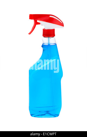Eine Flasche Reinigungsflüssigkeit. Flasche auf weißen Hintergrund isoliert Stockfoto
