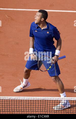 Roland Garros, Paris, Frankreich. 30. Mai 2014. French Open, Grand Slam Tennis. Jo-Wilfried Tsonga (Fra) © Aktion Plus Sport/Alamy Live-Nachrichten Stockfoto