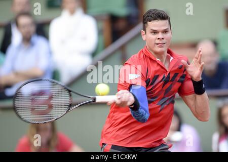 Roland Garros, Paris, Frankreich. 30. Mai 2014. French Open, Grand Slam Tennis. Milos Raonic (Can) © Aktion Plus Sport/Alamy Live News Stockfoto