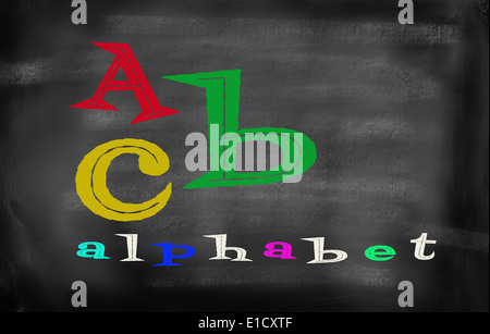 Englisches Alphabet mit Funn Farbe Stockfoto