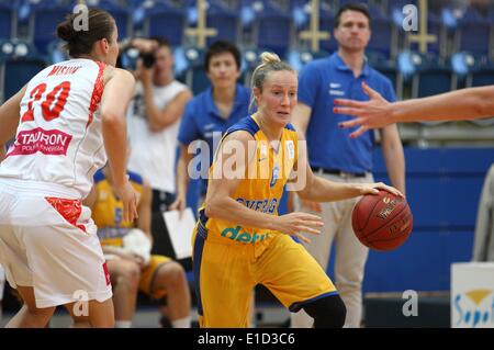 Sopot, Polen. 31. Mai 2014. Sopot, Polen 31. Mai 2014 Polen Gesichter Schweden im freundlichen Frau Basketball Spiel in 100-Lecia Sporthalle in Sopot.Frida Eldebrink (6) in Aktion während des Spiels © Michal Fludra/NurPhoto/ZUMAPRESS.com/Alamy Live-Nachrichten Stockfoto