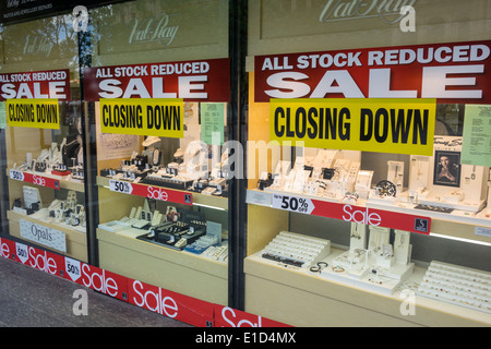 Brisbane Australien, Brisbane Square, George Street, Val-Ray Juweliere, Juwelier, Schmuck, Vorderseite, Eingang, Schild, Schließung, Verkauf schließen, Schaufenster Verkauf Stockfoto