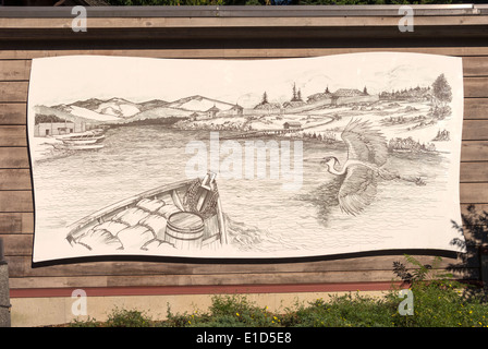 Elk203-1350 Kanada, British Columbia, Fort Langley National Historic Site, Zeichnung Stockfoto