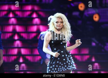 Sopot, Polen 31. Mai 2014 Margaret führt live auf der Bühne, während das Top Trendy 2014-Festival im Wald Oper Stockfoto