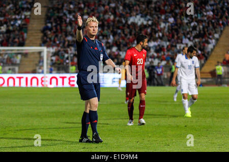 Lissabon, Porrtugal. 31. Mai 2014. Kevin Blom Schiedsrichter des Spiels, während der vorbereitenden Freundschaftsspiel für die Weltmeisterschaft im National Stadium in Lissabon, Portugal, Samstag, 31. Mai 2014. Bildnachweis: Leonardo Mota/Alamy Live-Nachrichten Stockfoto