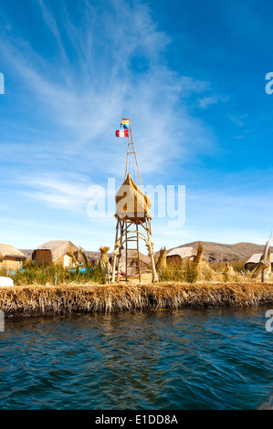 Uros - Inseln, Titicacasee, Peru Stockfoto