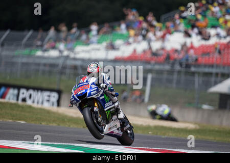 Scarperia, Italien. 31. Mai 2014. JORGE LORENZO aus Spanien und Movistar Yamaha MotoGP fährt beim Qualifying der Moto Gp von Italien in Mugello Circuit. Bildnachweis: James Gasperotti/ZUMA Wire/ZUMAPRESS.com/Alamy Live-Nachrichten Stockfoto