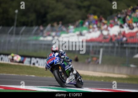 Scarperia, Italien. 31. Mai 2014. JORGE LORENZO aus Spanien und Movistar Yamaha MotoGP fährt beim Qualifying der Moto Gp von Italien in Mugello Circuit. Bildnachweis: James Gasperotti/ZUMA Wire/ZUMAPRESS.com/Alamy Live-Nachrichten Stockfoto