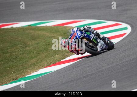 Scarperia, Italien. 31. Mai 2014. JORGE LORENZO aus Spanien und Movistar Yamaha MotoGP fährt der Moto Gp von Italien in Mugello Circuit im Zeittraining. Bildnachweis: James Gasperotti/ZUMA Wire/ZUMAPRESS.com/Alamy Live-Nachrichten Stockfoto