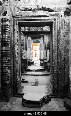 Endlose Flur in Preah Khan Tempel, Angkor, Kambodscha Stockfoto