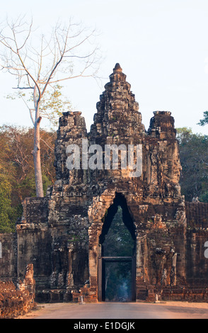 Angkor Thom Südtor, Angkor, Kambodscha Stockfoto