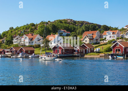 Altes Fischerdorf an der schwedischen Westküste Stockfoto