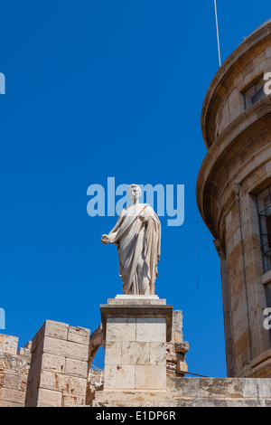 Blick auf eine Statue des Kaisers Augustus in Tarragona, Spanien Stockfoto