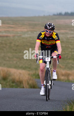 Trog von Bowland, Lancaster, UK 1. Juni 2014.  Le Terrier sportlich.  Drei Routen, die Übernahme in Jubilee Tower und den Trog Bowland mit einer Spaltung bei Dunsop Bridge und dann bis Wildschwein fiel Chipping an den Anstiegen des Jeffery Hill und Waddington fiel und auf der Aufgabestation am Slaidburn.  Die lange Strecke ging über Bowland Knoten mit einer großen Schleife zurück zum Slaidburn mit fantastischer Aussicht, Landschaft und ruhige Gassen.  Bildnachweis: Conrad Elias/Alamy Live-Nachrichten Stockfoto