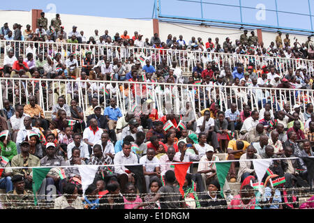 Nairobi, Kenia. 1. Juni 2014. Kenianer besucht das Land 51 Unabhängigkeitstag Cerebrations im Nyayo National Stadium in der kenianischen Hauptstadt Nairobi am 1. Juni 2014, 1. Juni ist eine jährliche Gehirntätigkeit, die Freiheit des Landes von den britischen Kolonisten im Jahre 1963 zu markieren, der Cerebrations kommt zu einem Zeitpunkt hat Kenia Wirtschafts- und Unsicherheit Herausforderungen.  Bildnachweis: Tom Maruko/PACIFIC PRESS/Alamy Live-Nachrichten Stockfoto