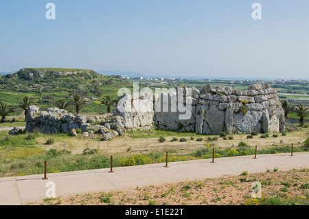 Neolithischen Tempel Ggantija Xaghra Magalithic Gozo Stockfoto