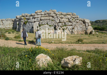 Neolithischen Tempel Ggantija Xaghra Magalithic Gozo Stockfoto