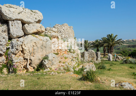 Neolithischen Tempel Ggantija Xaghra Magalithic Gozo Stockfoto