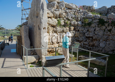 Neolithischen Tempel Ggantija Xaghra Magalithic Gozo Stockfoto