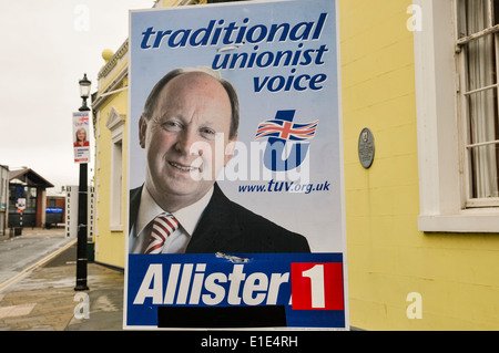 Wahlplakat für Jim Allister, traditionelle Unionist-Stimme Stockfoto