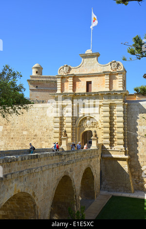 Mdina Gatter, Mdina (Città Vecchia), Western District, Malta Majjistral Region, Republik Malta Stockfoto