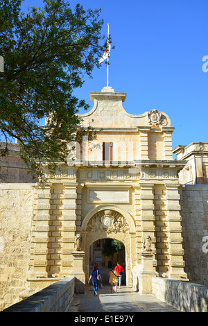 Mdina Gatter, Mdina (Città Vecchia), Western District, Malta Majjistral Region, Republik Malta Stockfoto