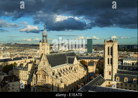 Frankreich, Paris, Quartier Latin, Clovis Turm von Henri 4 Schule und Kirche Saint Etienne du Mont Stockfoto