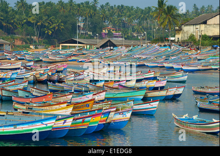 Indien, Kerala Zustand, Vizhinjam, Fischerhafen in der Nähe von Kovalam Stockfoto