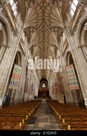 Winchester Kathedrale, fisheye Blick nach Osten Stockfoto