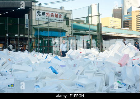 Tokyo Japan 2014 - Tsukiji zentrale Großmarkt Stockfoto