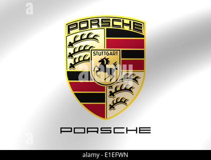 Porsche logo Symbol Fahne Emblem Stockfoto