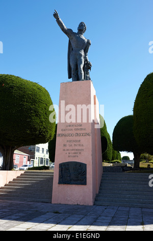 Statue der Libertador Bernardo O'higgins Punta Arenas Chile Stockfoto
