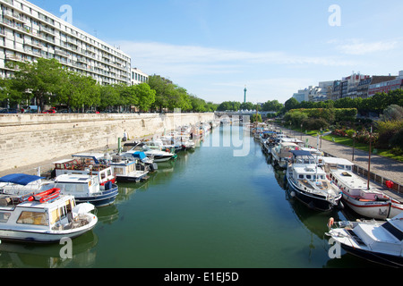 Bassin de l ' Arsenal, Canal Saint-Martin, Paris Stockfoto