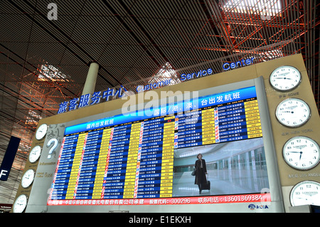 Abflüge Hall internationale Flughafen Peking China Stockfoto
