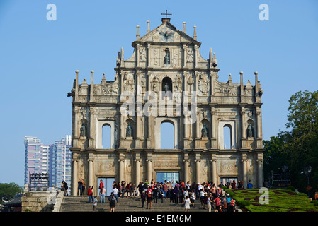 China, Macau, Ruinen der St. Pauls Kirche, Sao Paulo Stockfoto