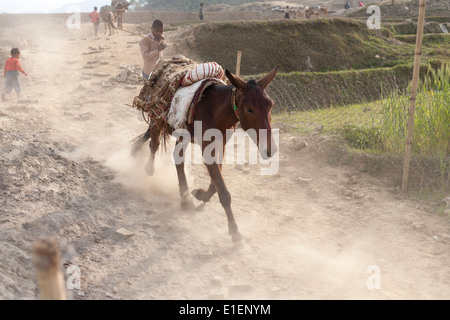 Ziegel-Fabrik, Godawari, Kathmandu, Nepal Stockfoto