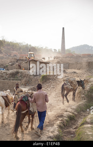 Ziegel-Fabrik, Godawari, Kathmandu, Nepal Stockfoto