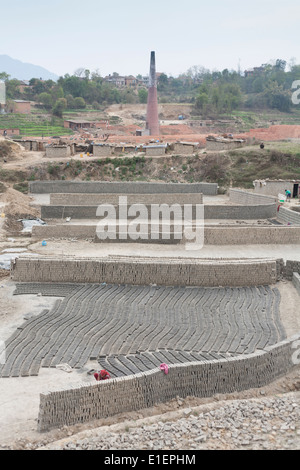 Ziegel-Fabrik, Godawari, Kathmandu, Nepal Stockfoto