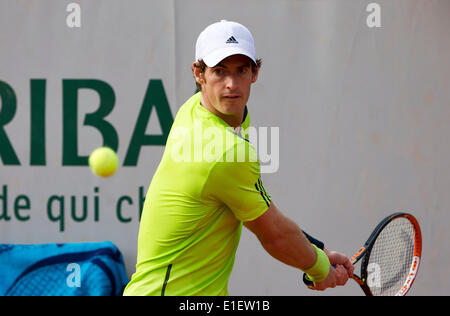 Paris, Frankreich. 2. Juni 2014. . Tennis, French Open, Roland Garros, Andy Murray (GBR) in Aktion gegen Fernando Verdasco (ESP) Foto: Tennisimages / Henk Koster/Alamy Live News Stockfoto