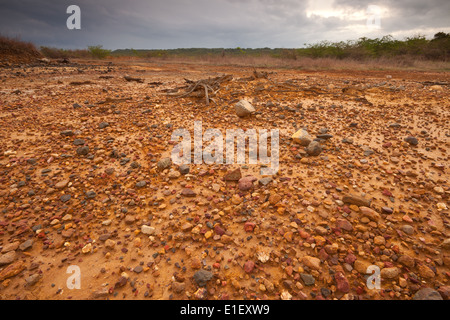 Erodierten Boden und Vulkangestein in Sarigua Nationalpark (Wüste) in der Provinz Herrera, Republik von Panama. Stockfoto
