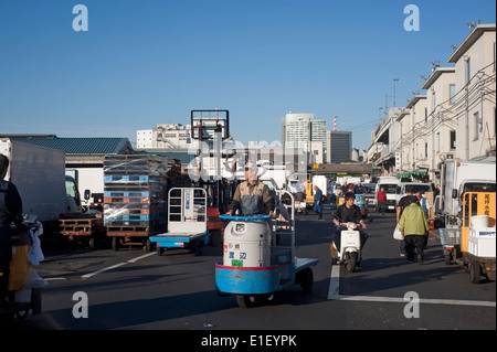 Tokyo Japan 2014 - Tsukiji zentrale Großmarkt Stockfoto