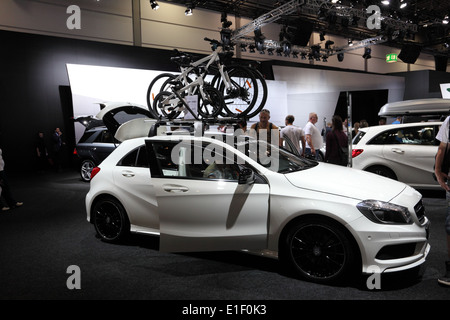 Neue Mercedes-Benz A-Klasse auf der AMI - Auto Mobil International Fachmesse am 1. Juni 2014 in Leipzig, Sachsen, Deutschland Stockfoto